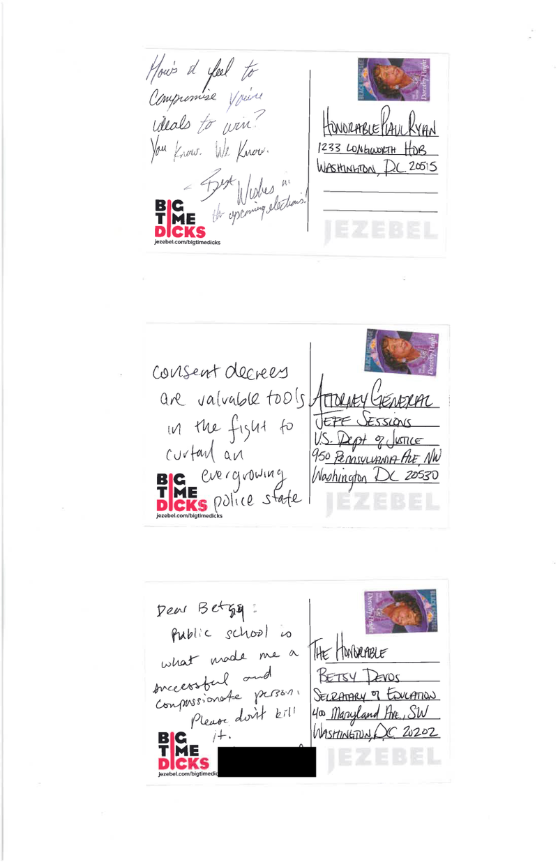 Illustration for article titled POST CARDS TO BIG TIME DICKS